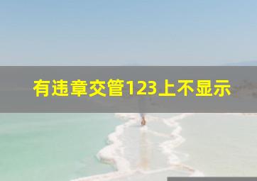 有违章交管123上不显示