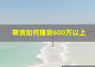 期货如何赚到600万以上