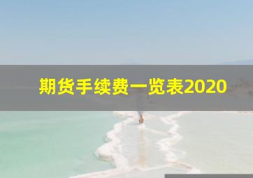 期货手续费一览表2020