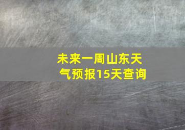 未来一周山东天气预报15天查询