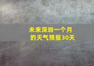 未来深圳一个月的天气预报30天