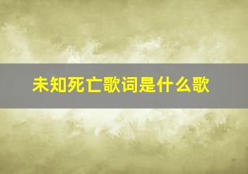 未知死亡歌词是什么歌