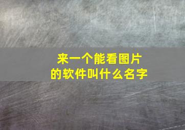 来一个能看图片的软件叫什么名字