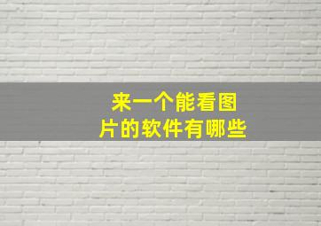 来一个能看图片的软件有哪些