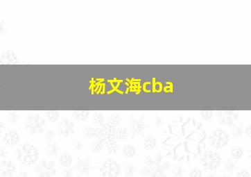 杨文海cba