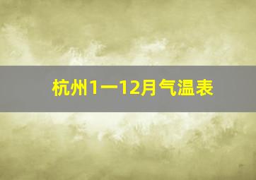 杭州1一12月气温表