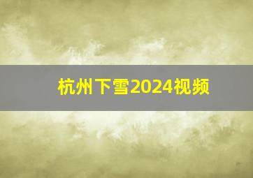 杭州下雪2024视频