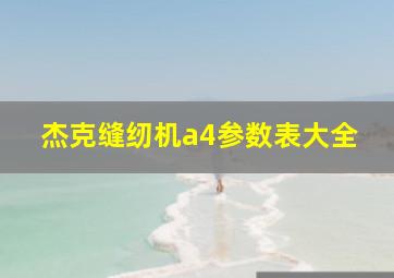 杰克缝纫机a4参数表大全