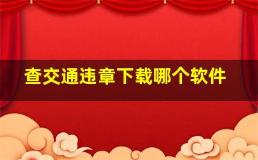 查交通违章下载哪个软件