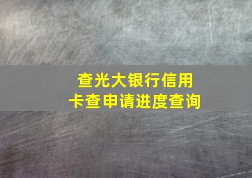 查光大银行信用卡查申请进度查询