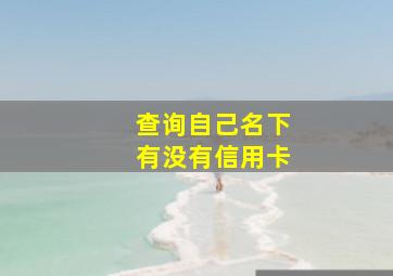 查询自己名下有没有信用卡