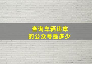 查询车辆违章的公众号是多少