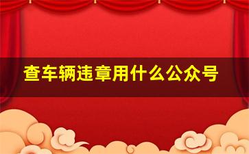 查车辆违章用什么公众号