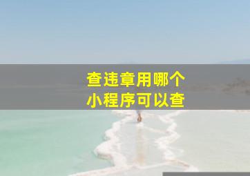 查违章用哪个小程序可以查