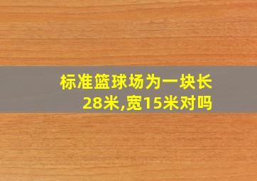 标准篮球场为一块长28米,宽15米对吗