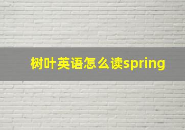 树叶英语怎么读spring