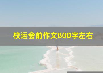 校运会前作文800字左右