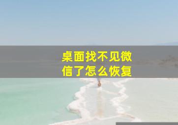 桌面找不见微信了怎么恢复