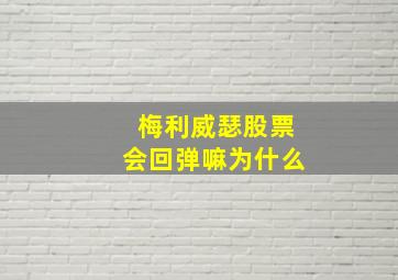 梅利威瑟股票会回弹嘛为什么