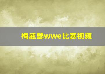 梅威瑟wwe比赛视频