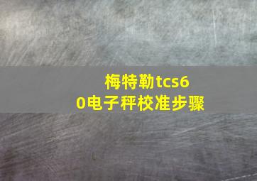 梅特勒tcs60电子秤校准步骤