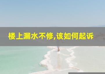 楼上漏水不修,该如何起诉