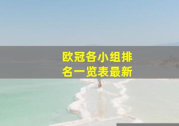 欧冠各小组排名一览表最新