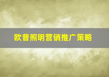 欧普照明营销推广策略