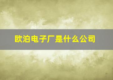 欧泊电子厂是什么公司