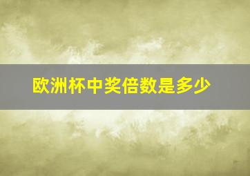 欧洲杯中奖倍数是多少