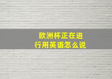 欧洲杯正在进行用英语怎么说