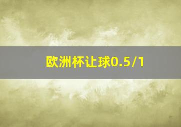 欧洲杯让球0.5/1