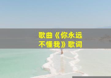 歌曲《你永远不懂我》歌词