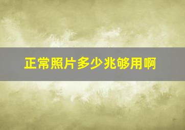 正常照片多少兆够用啊