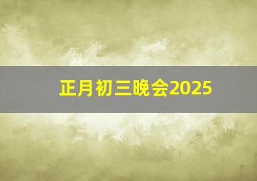 正月初三晚会2025