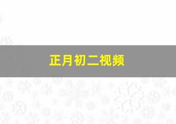 正月初二视频