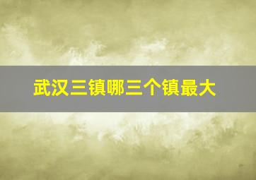 武汉三镇哪三个镇最大