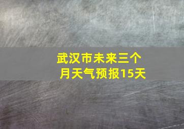 武汉市未来三个月天气预报15天