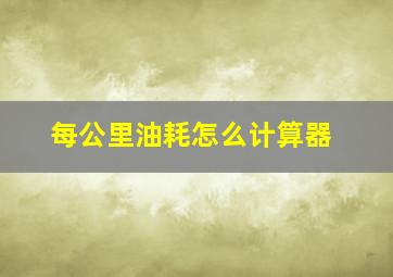 每公里油耗怎么计算器