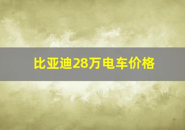 比亚迪28万电车价格