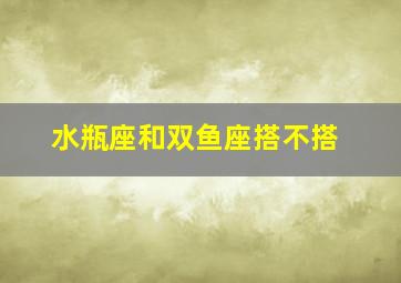 水瓶座和双鱼座搭不搭