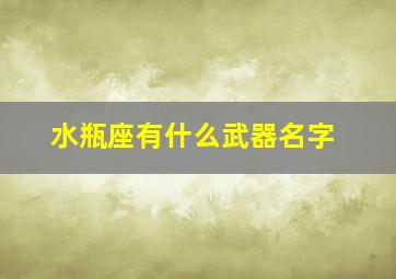 水瓶座有什么武器名字