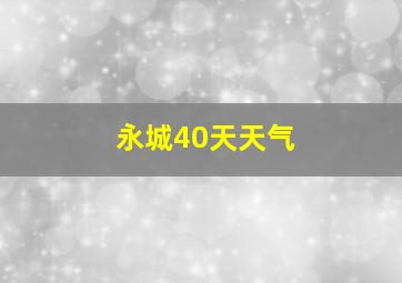 永城40天天气