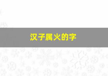 汉子属火的字