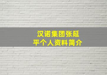 汉诺集团张延平个人资料简介