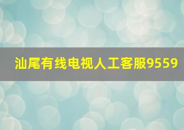 汕尾有线电视人工客服9559