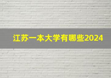 江苏一本大学有哪些2024