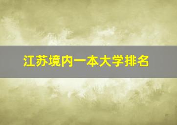 江苏境内一本大学排名