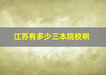 江苏有多少三本院校啊