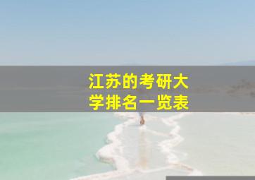 江苏的考研大学排名一览表